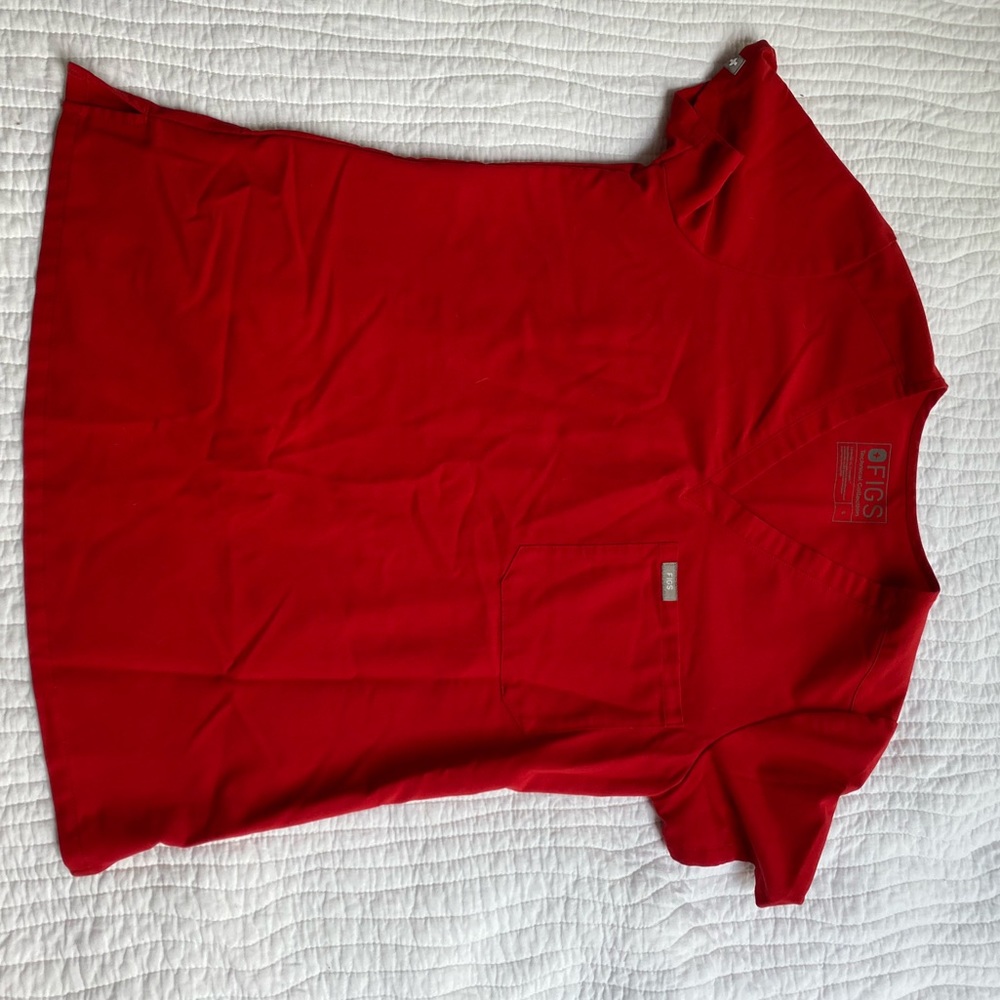 Figs winning red Caterina scrub top